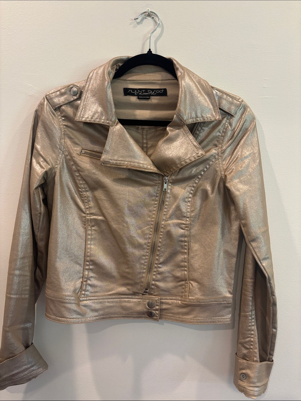 Metallic Champagne Moto Jacket